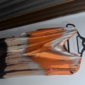 BCBGMaxAzria Orange and Black Blouse